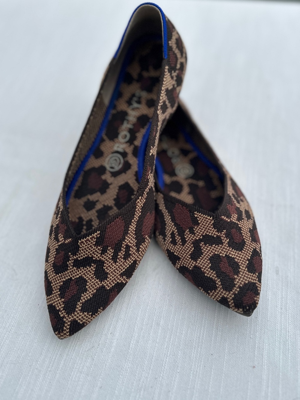 Rothy's The Point Leopard Print Knit Flats | 8.5